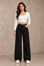 Noir Wide Leg Jeans