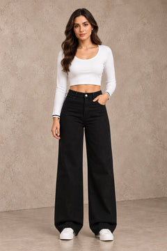 Noir Wide Leg Jeans