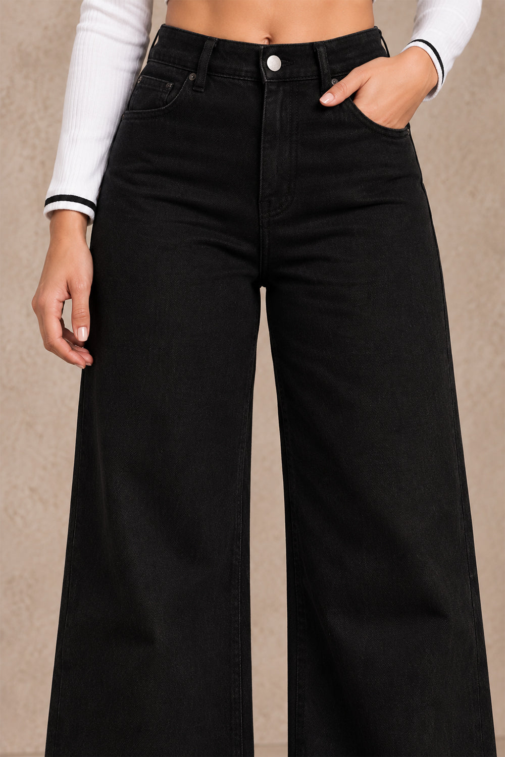Noir Wide Leg Jeans