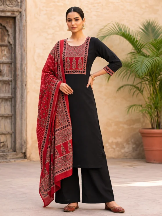 Stylish Suit, Palazzo & Dupatta for Women's