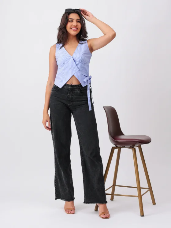 Women White Round Neck Regular Fit Top