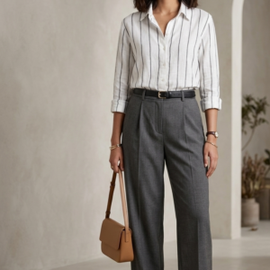 Women's Regular Fit Solid Full Sleeve Cotton Causal Shirt Free Size